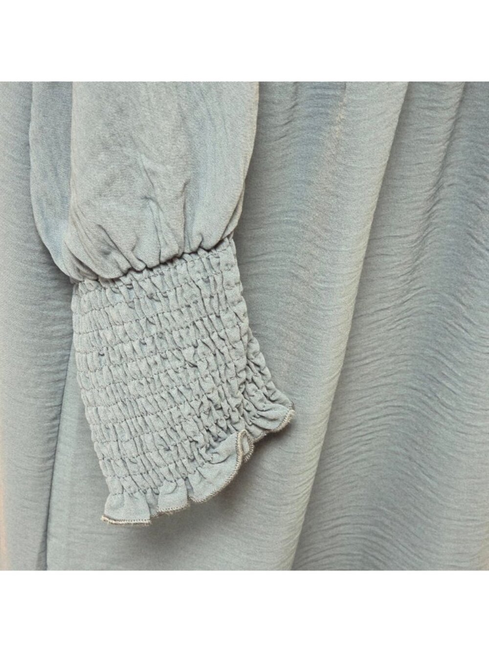 Dokotoo Blue 2XL Smocked Cuff Long Sleeve Tiered Dress Polyester Smocked Cuff - Picture 6 of 10